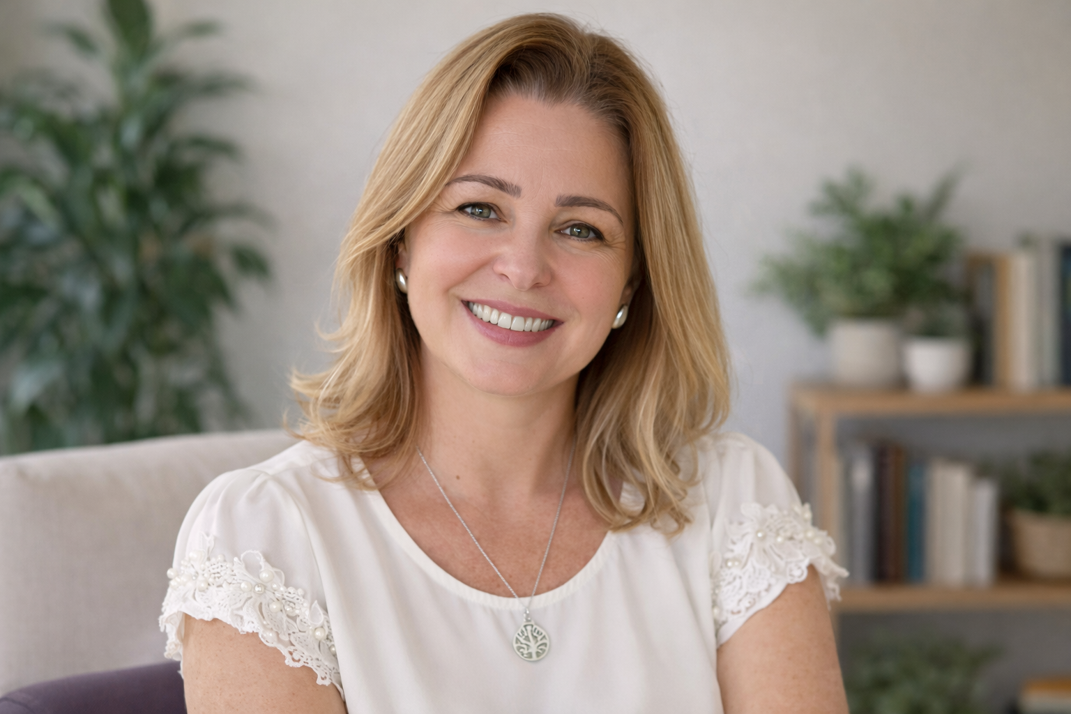 retrato suave em ambiente acolhedor